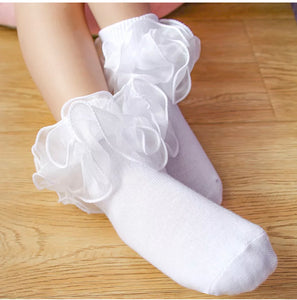 Lace ruffle socks